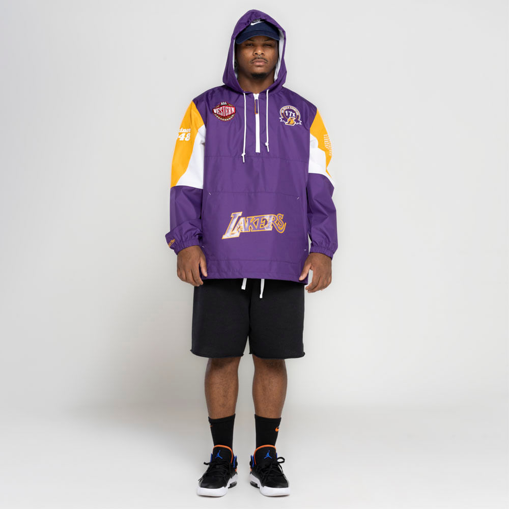 Blusão Los Angeles Lakers Mitchell & Ness NBA com Capuz Pullov Anarok