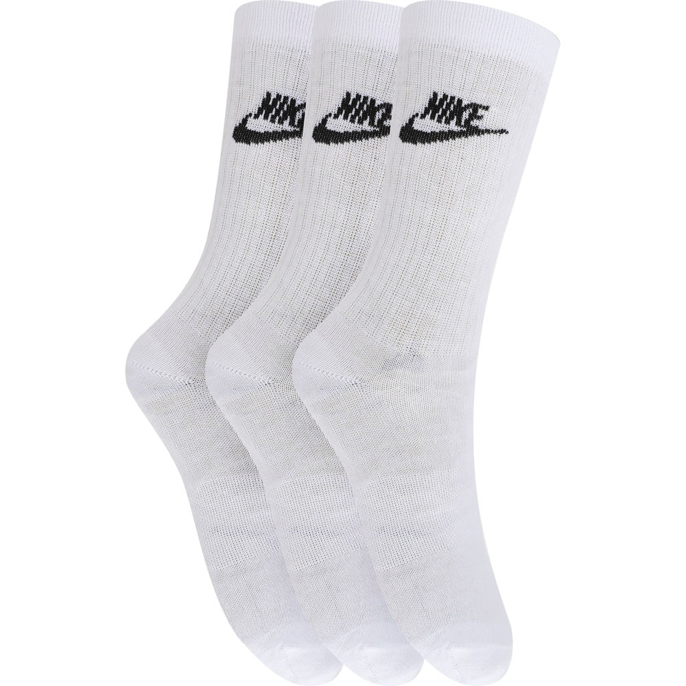 Kit de Meias Nike Sportswear Everyday Essential Crew com 3 Pares - Adulto