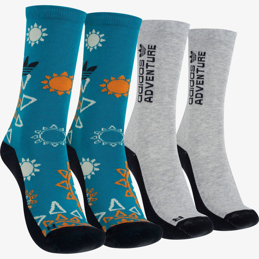 Kit de Meia Cano Alto adidas Adventure - 2 Pares