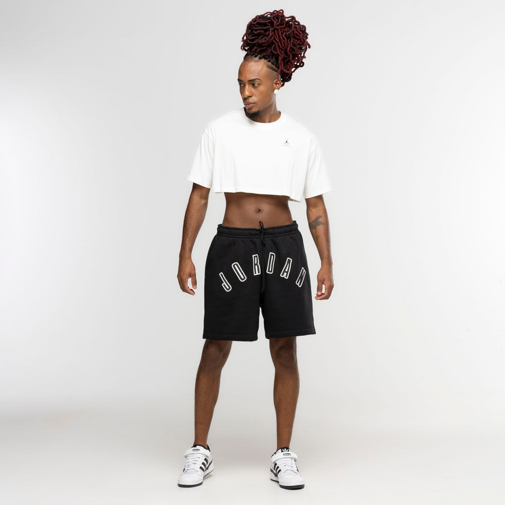 Blusa Cropped Jordan Nike Manga Curta