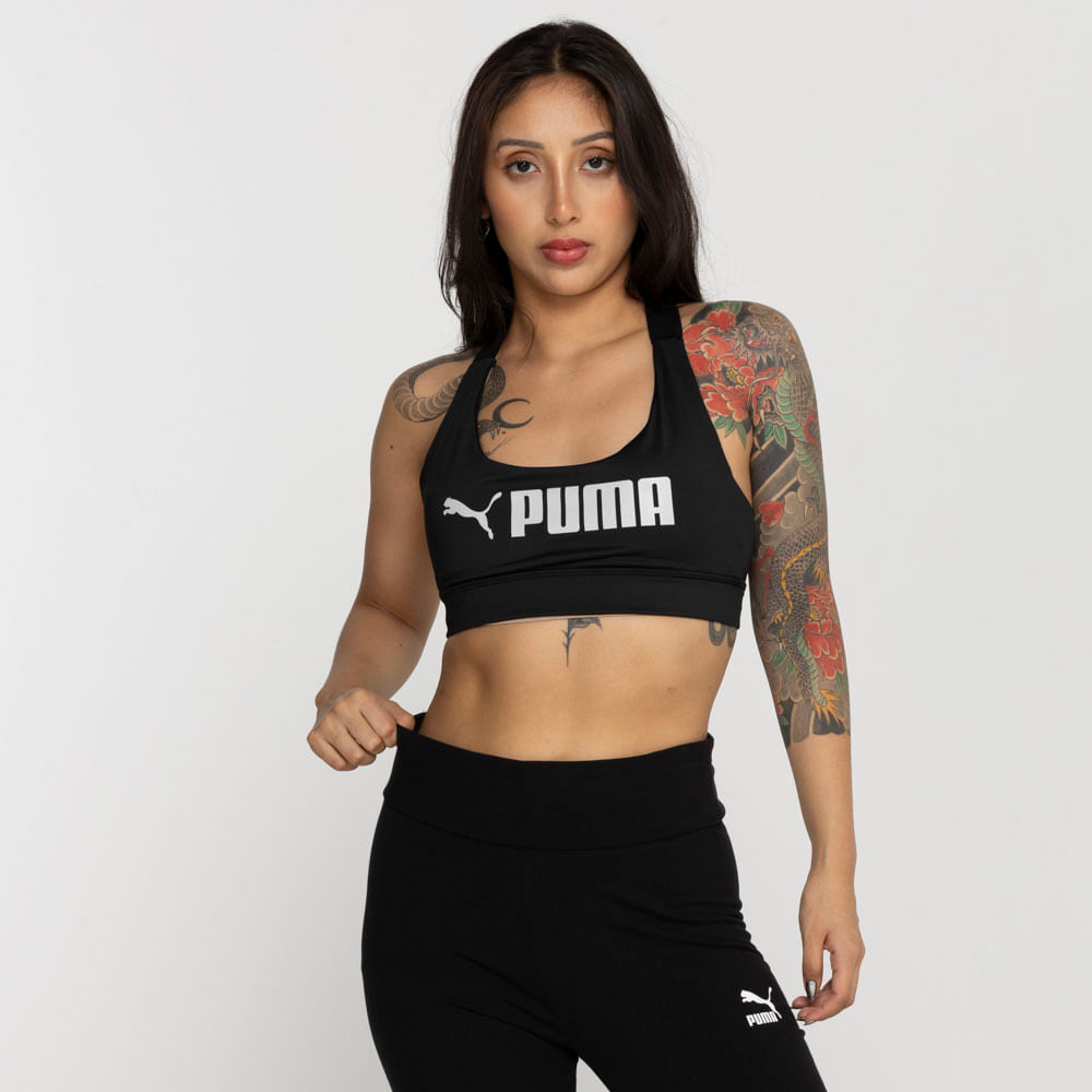 Top Fitness com Bojo Puma Mid Impact Fit Bra - Adulto