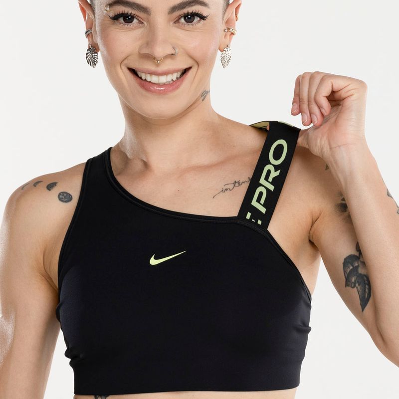 Top Fitness com Bojo Nike Média Sustentação Air Dri-Fit Swoosh Mockzip BRA  - Adulto em Promoção