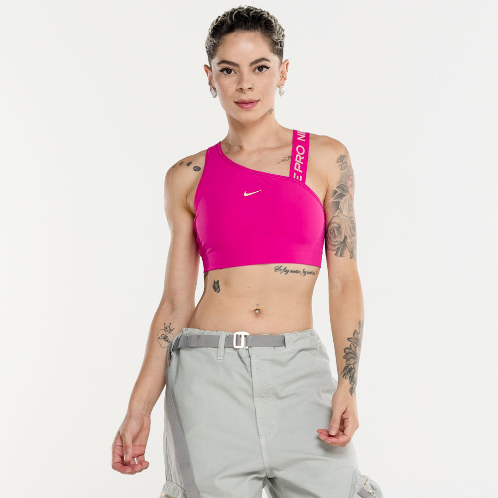 Top Fitness Nike Dri-Fit Swoosh Asymmetric BRA - Adulto