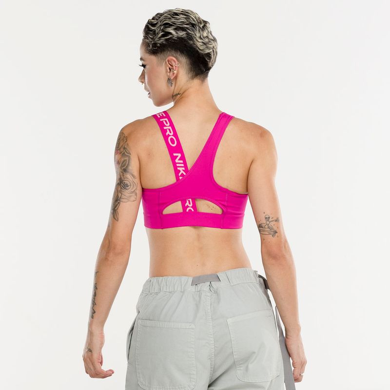 Top Fitness Nike Dri-Fit Swoosh Asymmetric BRA - Adulto em Promoção