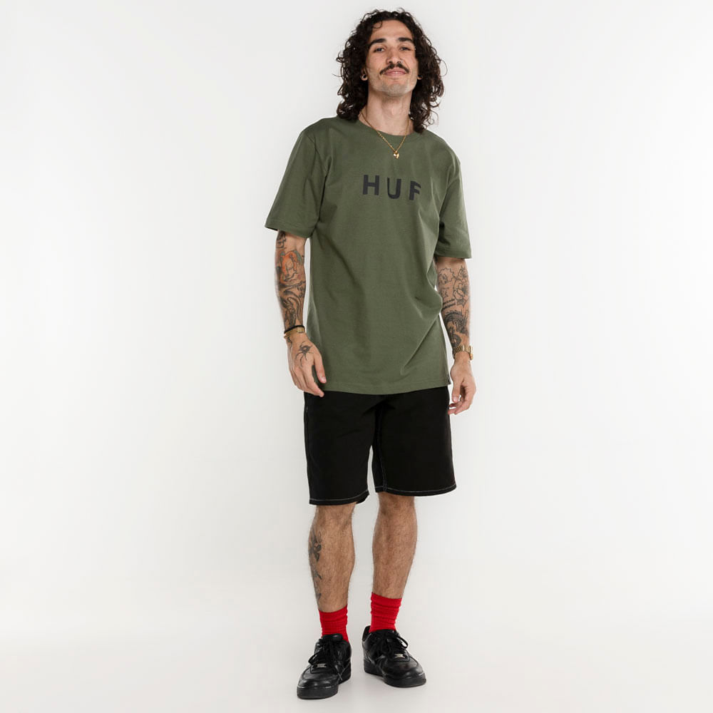 Camiseta Huf Manga Curta Essentials Og Logo