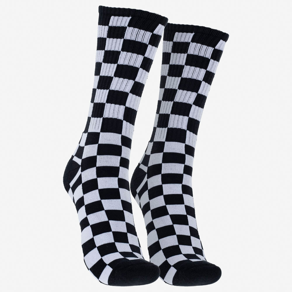 Meia Vans Cano Alto Checkerboard Crew