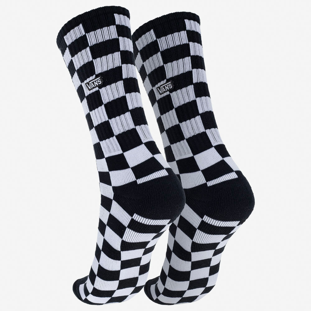 Meia Vans Cano Alto Checkerboard Crew