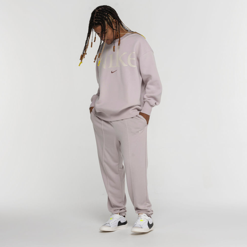 Blusão Nike Sportswear sem Capuz Phoenix Oversized FLC Logo