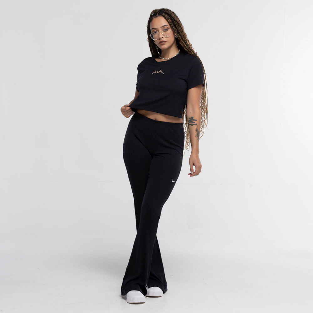 Blusa Cropped Jordan Nike Manga Curta Graphics Slim