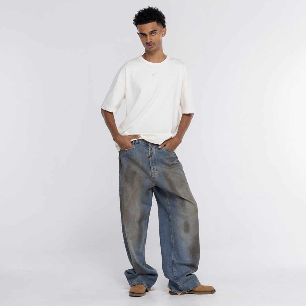 Calça Piet Loose Fit Dirty Denim