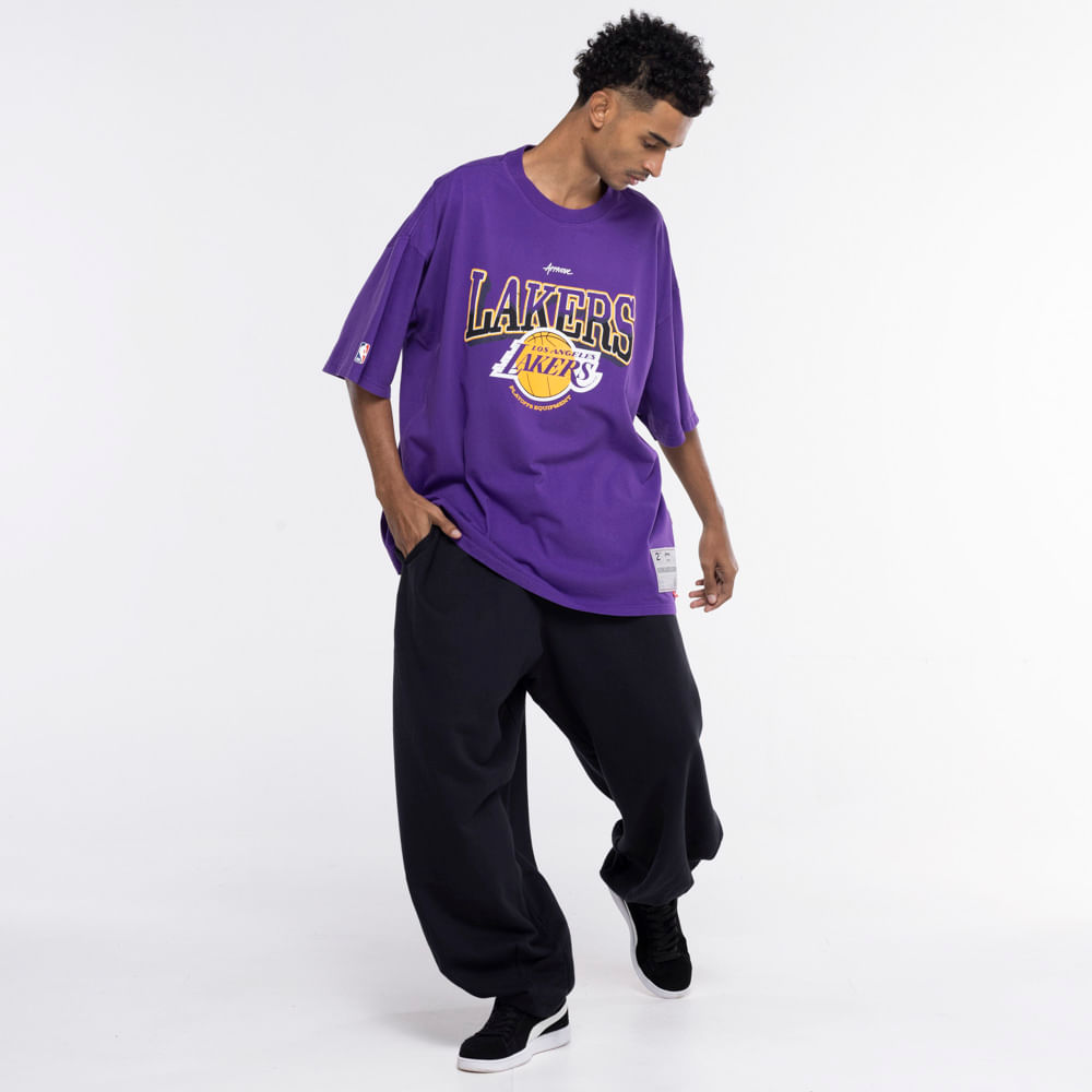 Camiseta do Los Angeles Lakers Approve NBA Basci Manga Curta Huge