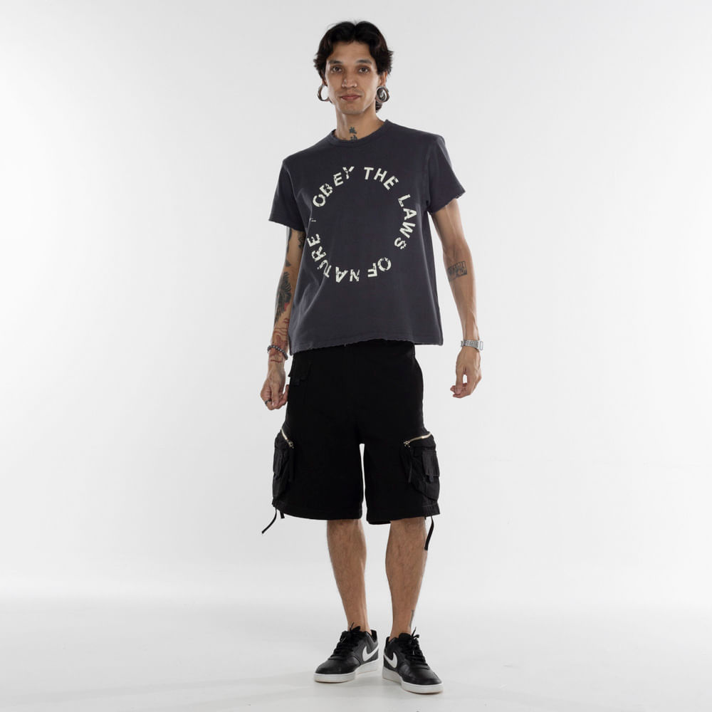 Camiseta Piet Manga Curta I Obey Fitted Tee Vintage