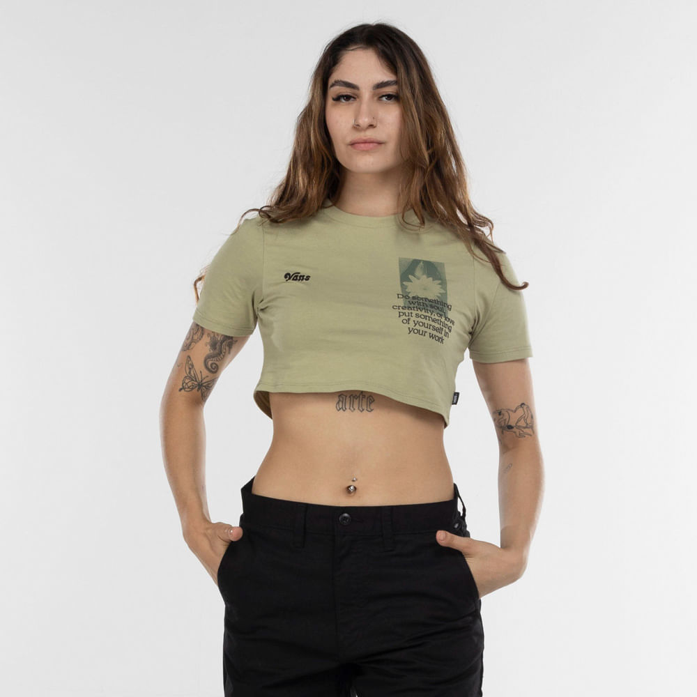 Blusa Cropped Vans Night Bloom Crew II