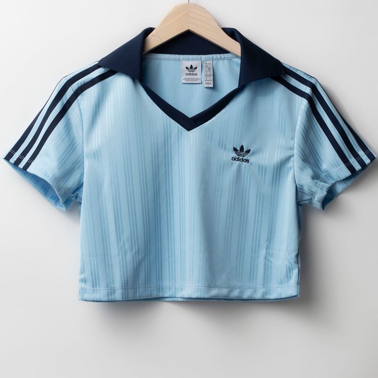 Blusa Polo Cropped adidas Originals Manga Curta V-Neck